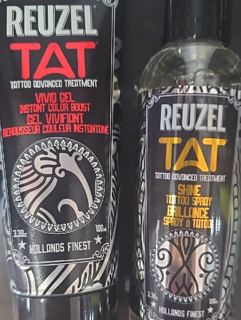 TAT Vivid Gel + Shine Tattoo Spray - Black & Yellow